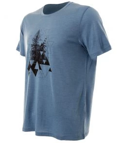 Icebreaker Merino Tech Lite Evergreen Geo Mens T-Shirt Thunder 2XL