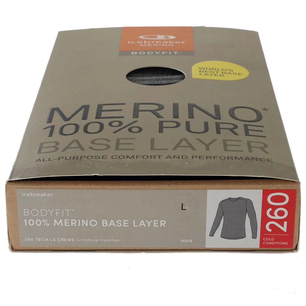 Icebreaker Merino 260 Tech Mens Thermal Long Sleeve Shirt Grey 4 Icebreaker Merino 260 Tech Mens Thermal Long Sleeve Shirt Grey - Image 2