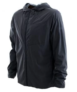 Icebreaker Merino Hybrid Mens Hooded Windbreaker Jacket Dark Grey Large