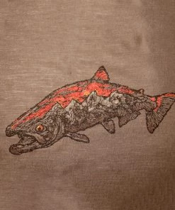 Icebreaker Tech Lite Tetons Salmon Mens T-Shirt Brown 2XL -Cheap Icebreaker Shop 151560 4 n y 11