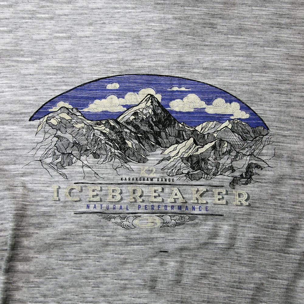 Icebreaker Tech Lite K2 Crest Mens T-Shirt Light Grey XL 5 Icebreaker Tech Lite K2 Crest Mens T-Shirt Light Grey XL - Image 3