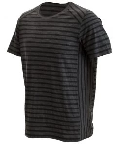 Icebreaker Merino Elowen Mens Thermal T-Shirt Grey Stripe XL