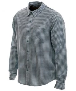 Icebreaker Merino Hybrid Compass Flannel Mens Collared Dress Shirt Light Blue 2XL