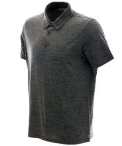 Icebreaker Merino Tech Lite Mens Short Sleeve Polo Jet Heather L