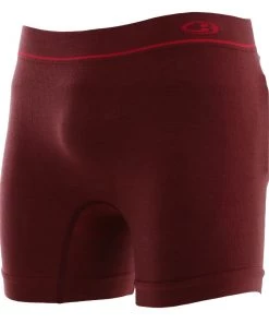 Icebreaker Merino Hybrid Anatomica Seamless Mens Boxers Red S