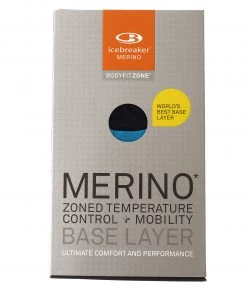 Icebreaker Merino BodyfitZone 260 Mens Long Sleeve Shirt Blue Black M -Cheap Icebreaker Shop 161436 3 n y 1