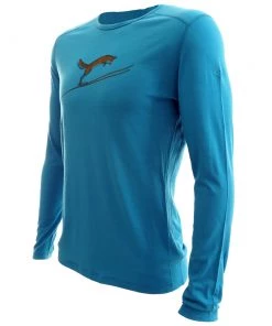 Icebreaker Merino 200 Oasis Mens Long Sleeve Shirt Fox Jump Blue L