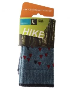 Icebreaker Merino Hybrid Hike Medium Crew Tree Line Mens Socks Thunder L