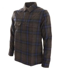 Icebreaker Dawnder LS Mens Plaid Flannel Shirt Blue