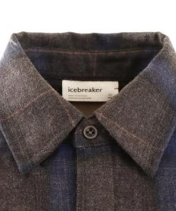 Icebreaker Dawnder LS Mens Plaid Flannel Shirt Blue -Cheap Icebreaker Shop 181224 4 n y