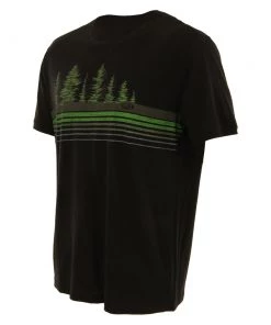 Icebreaker Mens Merino Tech Lite Short Sleeve Shirt Tree Line Black L