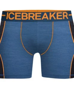 Icebreaker Mens Merino Hybrid Anatomica Zone Boxers Sea Blue Heather/Koi XL