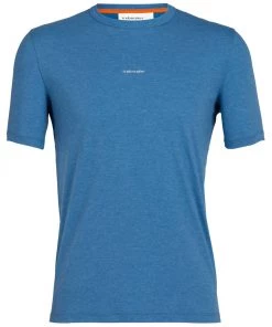 Icebreaker Merino Hybrid Central Mens T-Shirt Blue