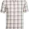 Icebreaker Mens Merino Hybrid Compass SS Shirt Sandstone/Walnut Plaid 2XL -Cheap Icebreaker Shop compass sandstone 3