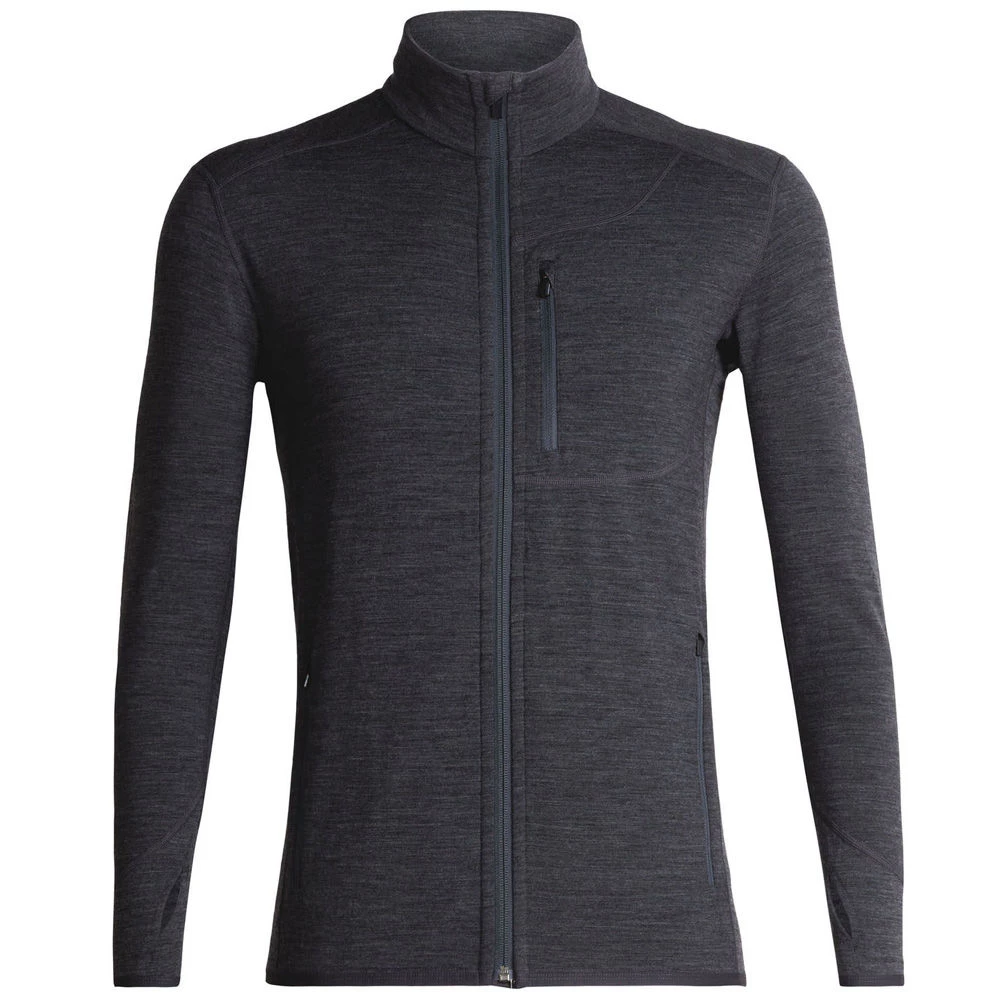 Icebreaker Mens Merino Descender LS Zip Jet Heather XL 3 Icebreaker Mens Merino Descender LS Zip Jet Heather XL