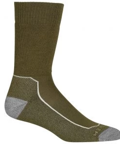 Icebreaker Merino Hike+ Medium Crew Mens Socks Olive Green