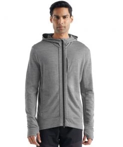Icebreaker Merino Quantum III Mens LS Zip Hoodie Grey