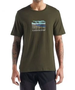 Icebreaker Merino Tech Lite II Mens T-Shirt Trailhead Olive