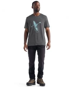 Icebreaker Merino Tech Lite II Mens T-Shirt Paddle Lines Grey -Cheap Icebreaker Shop ib0a56cy004 4