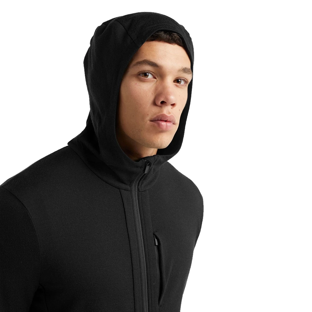 Icebreaker Merino Quantum III Mens LS Zip Hoodie Black L 5 Icebreaker Merino Quantum III Mens LS Zip Hoodie Black L - Image 3