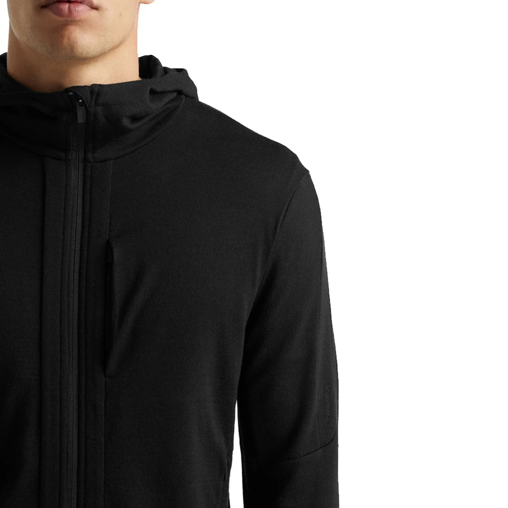 Icebreaker Merino Quantum III Mens LS Zip Hoodie Black 2XL 7 Icebreaker Merino Quantum III Mens LS Zip Hoodie Black 2XL - Image 5