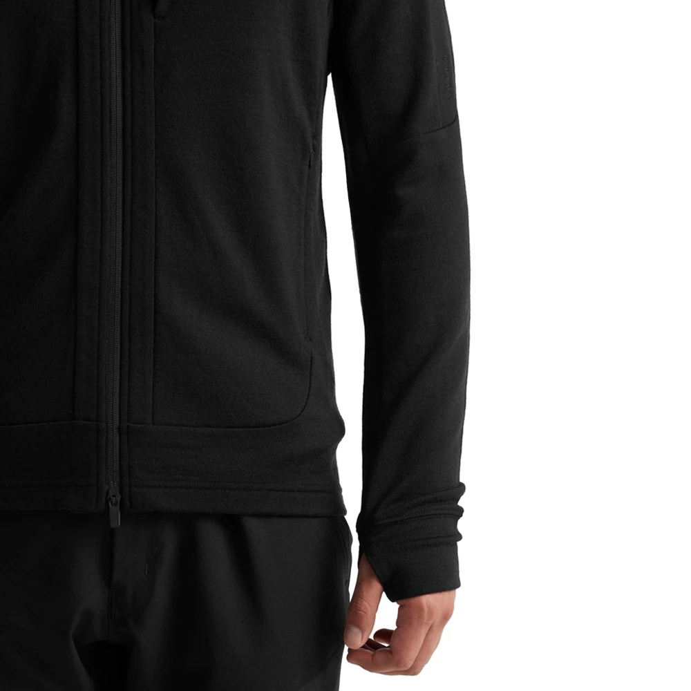 Icebreaker Merino Quantum III Mens LS Zip Hoodie Black 2XL 9 Icebreaker Merino Quantum III Mens LS Zip Hoodie Black 2XL - Image 7