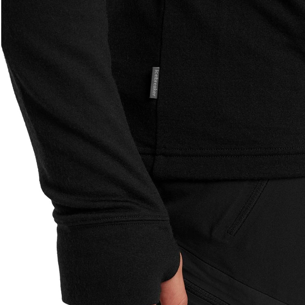 Icebreaker Merino Quantum III Mens LS Zip Hoodie Black L 11 Icebreaker Merino Quantum III Mens LS Zip Hoodie Black L - Image 9