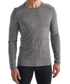 Icebreaker Merino 200 Oasis Mens Thermal Long Sleeve Shirt Grey