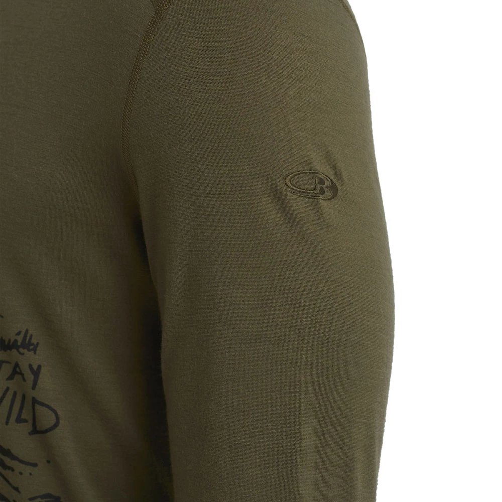 Icebreaker 200 Oasis LS Crewe Mens Top Travel Diaries Olive 6 Icebreaker 200 Oasis LS Crewe Mens Top Travel Diaries Olive - Image 4