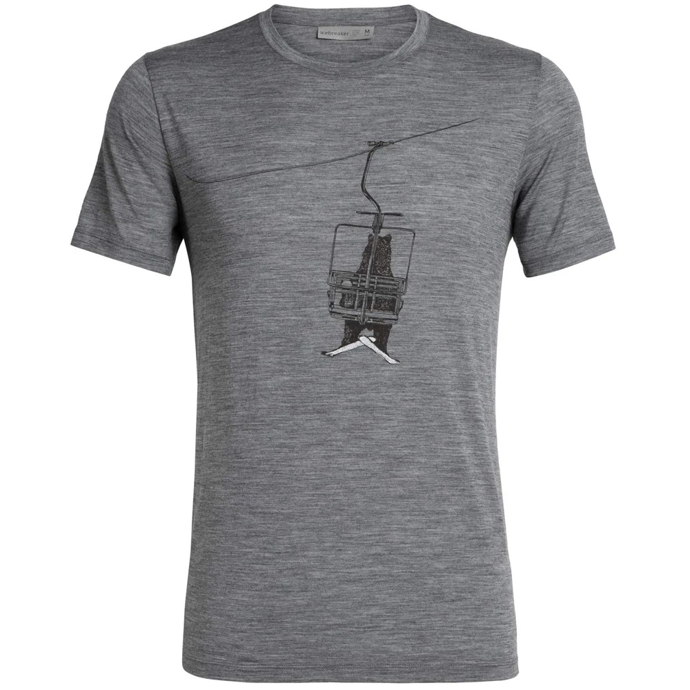 Icebreaker Merino Tech Lite Mens T-Shirt Bear Lift Gritstone Heather 2XL 3 Icebreaker Merino Tech Lite Mens T-Shirt Bear Lift Gritstone Heather 2XL