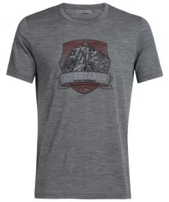Icebreaker Merino Tech Lite Mens T-Shirt Everest Crest Gritstone Heather 2XL