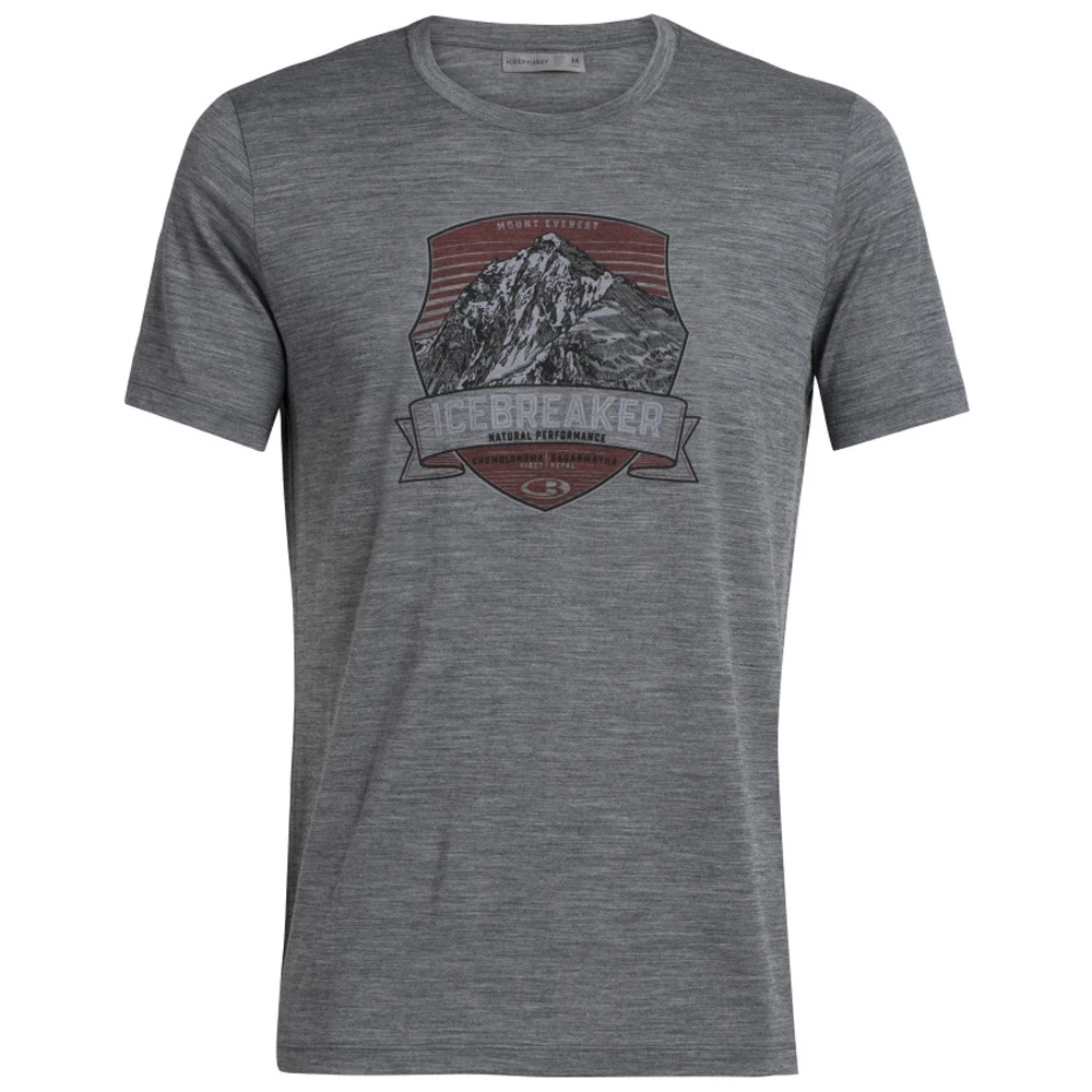 Icebreaker Merino Tech Lite Mens T-Shirt Everest Crest Gritstone Heather 2XL 3 Icebreaker Merino Tech Lite Mens T-Shirt Everest Crest Gritstone Heather 2XL