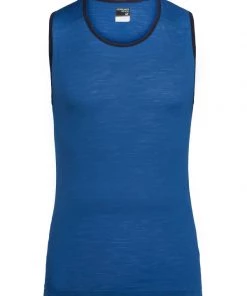 Icebreaker Mens Merino Zeal Tank Sea Blue/Midnight Navy XL