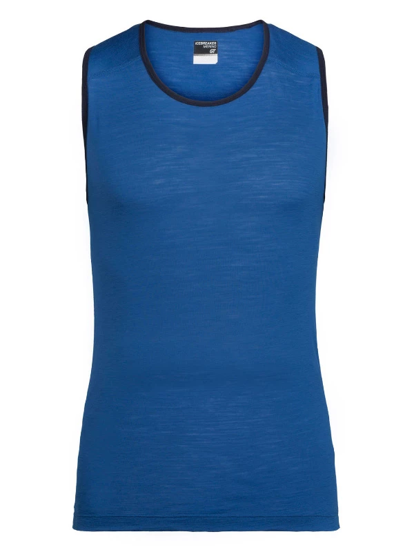 Icebreaker Mens Merino Zeal Tank Sea Blue/Midnight Navy XL 3 Icebreaker Mens Merino Zeal Tank Sea Blue/Midnight Navy XL